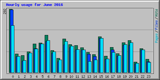 Hourly usage for June 2016